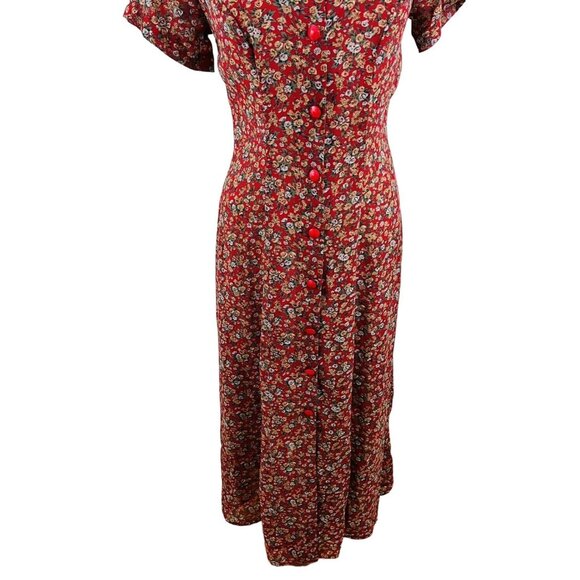 Vintage Joni Blair Women's 9 Dress Maxi Floral Cottagecore Prairie Button Front - Picture 3 of 12
